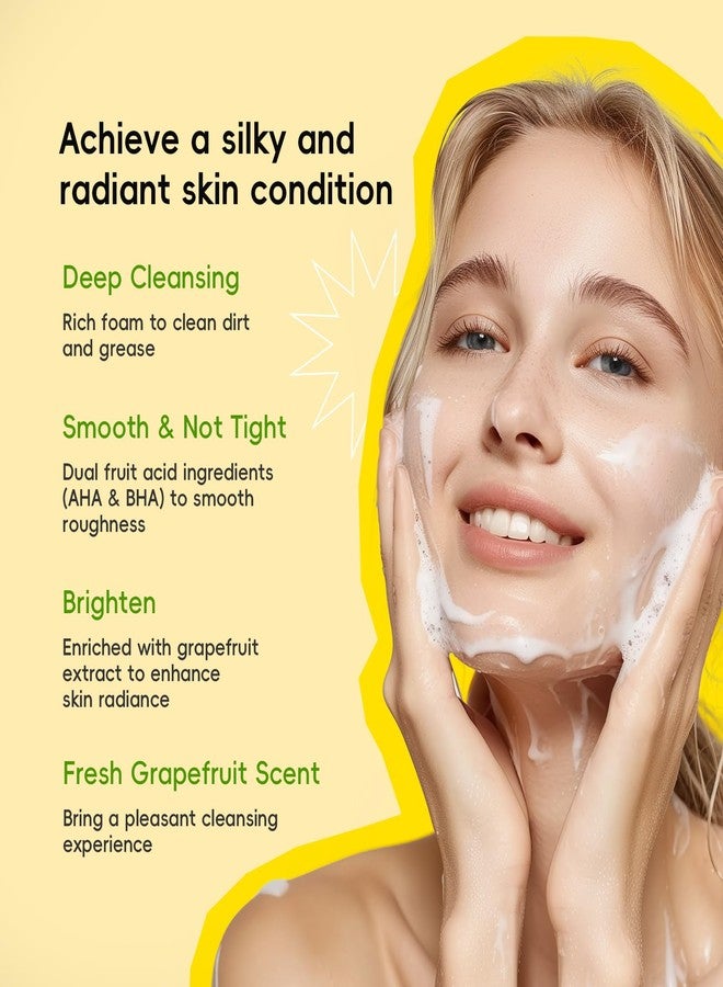 QUIYUM Foaming Face Wash, Citrus Junos Extracts, AHA+BHA, Lactic AcidSalicylic Acid, Sodium Hyaluronate, B5, Exfoliating, Pore Minimizer, Hydrate, Glow Up, 3.53 Oz - Image 4